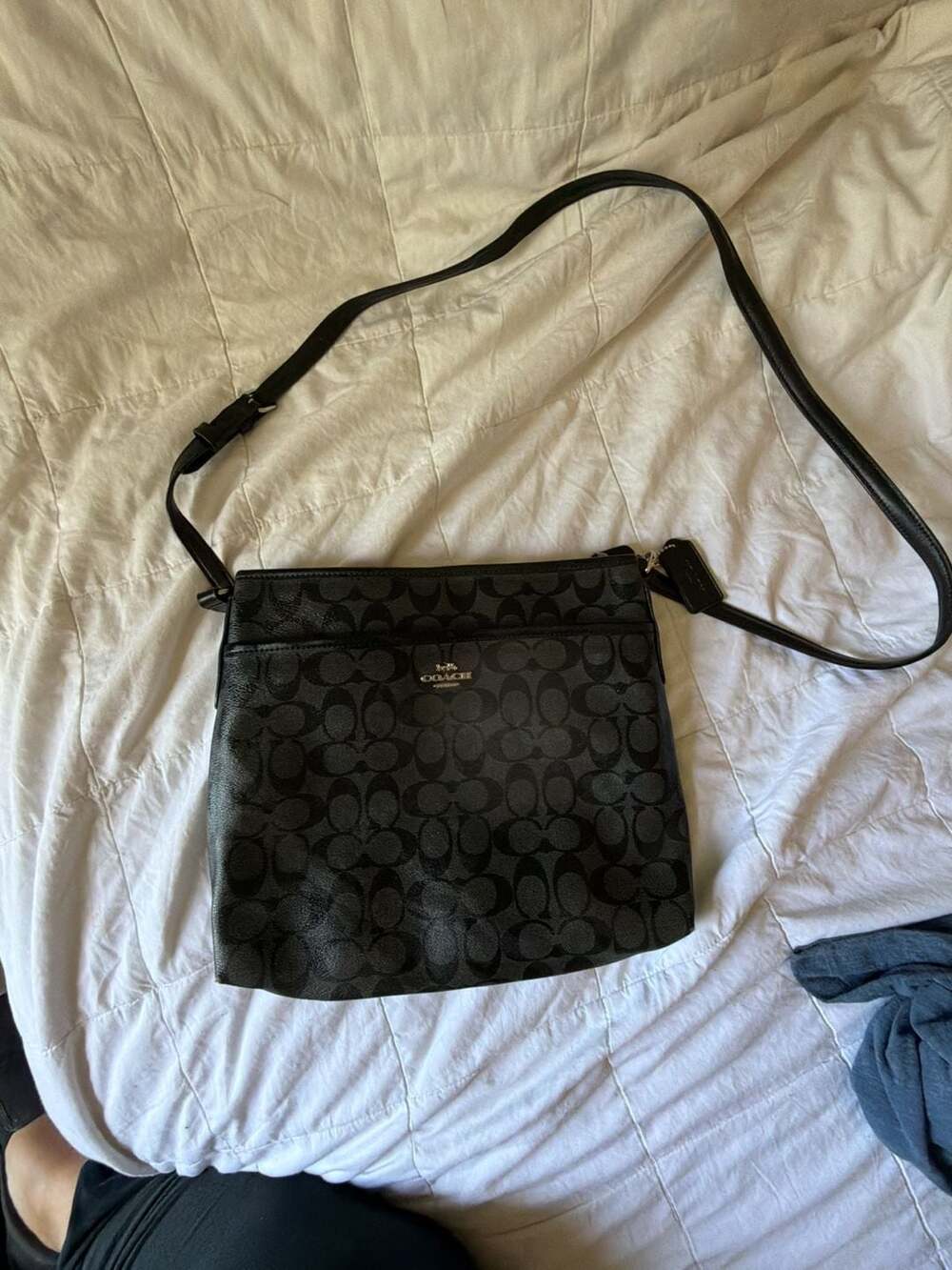 Coach Signature Crossbody Bag Black Grey